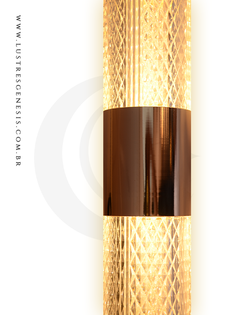 Detalhes Luminária de Teto Pendente Moderno Pill Dourado com LED